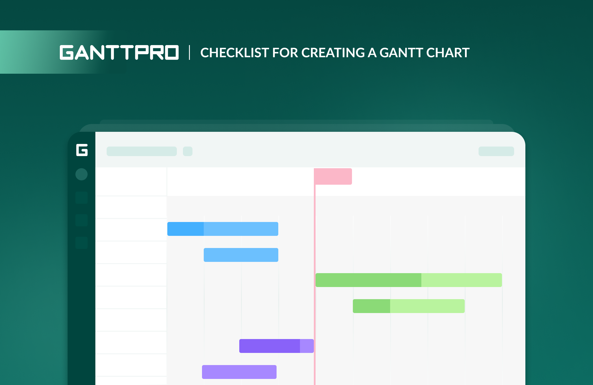 Checklist to create a Gantt chart
