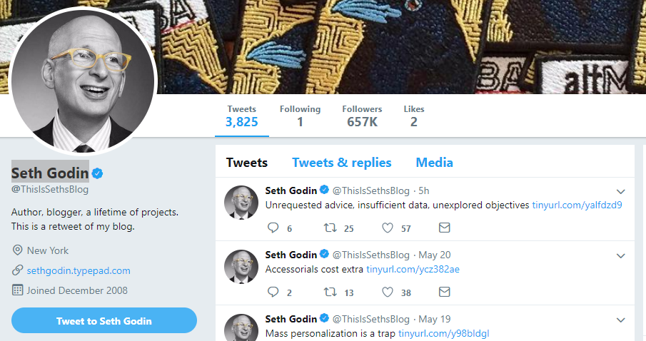 Seth Godin project managers on Twitter