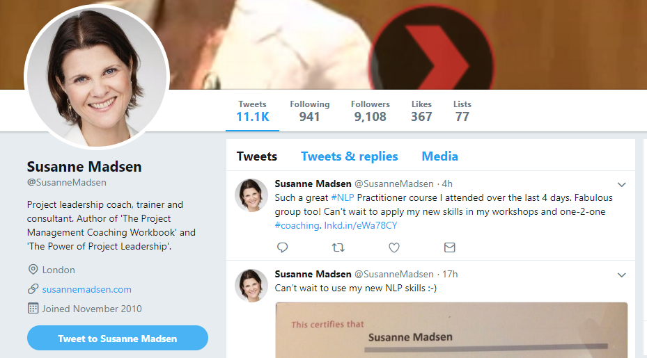 Susanne Madsen project managers on Twitter