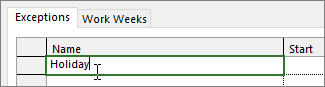 How to set working days in MS Project