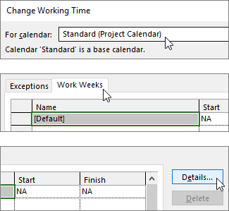 How to set working days in MS Project