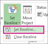 How to set a baseline in MS Project