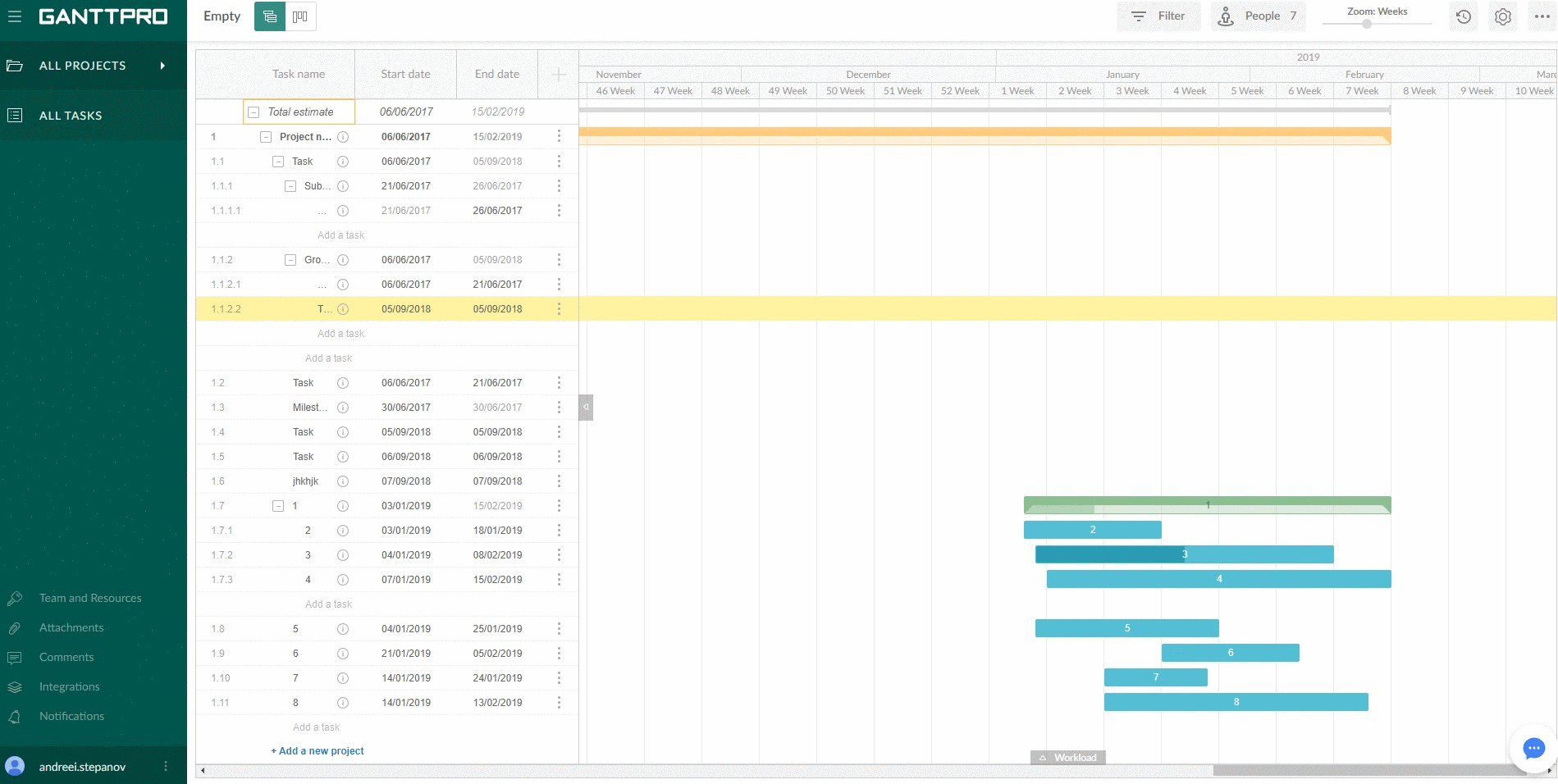 Custom columns in GanttPRO online Gantt chart software