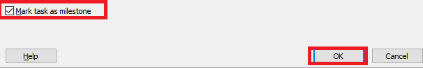 Milestone task in MS Project