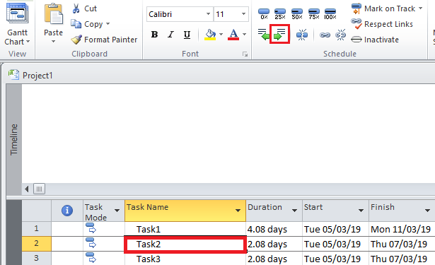 Milestone task in MS Project