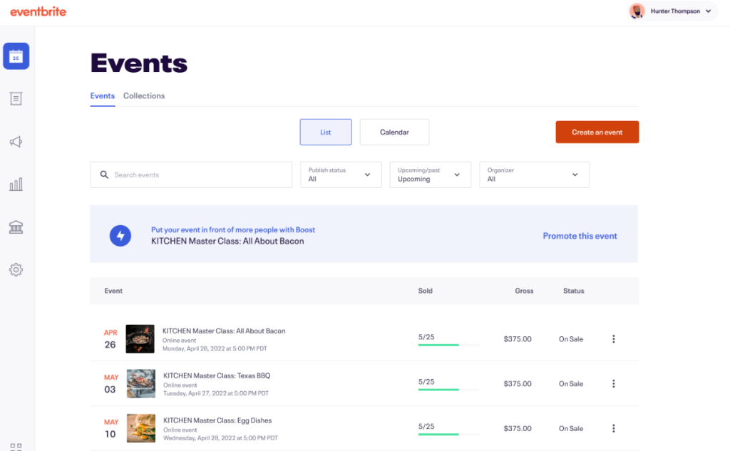 Event management software: Eventbrite