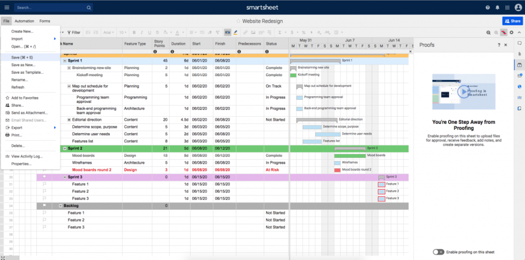 Smartsheet as an MS Project alternative