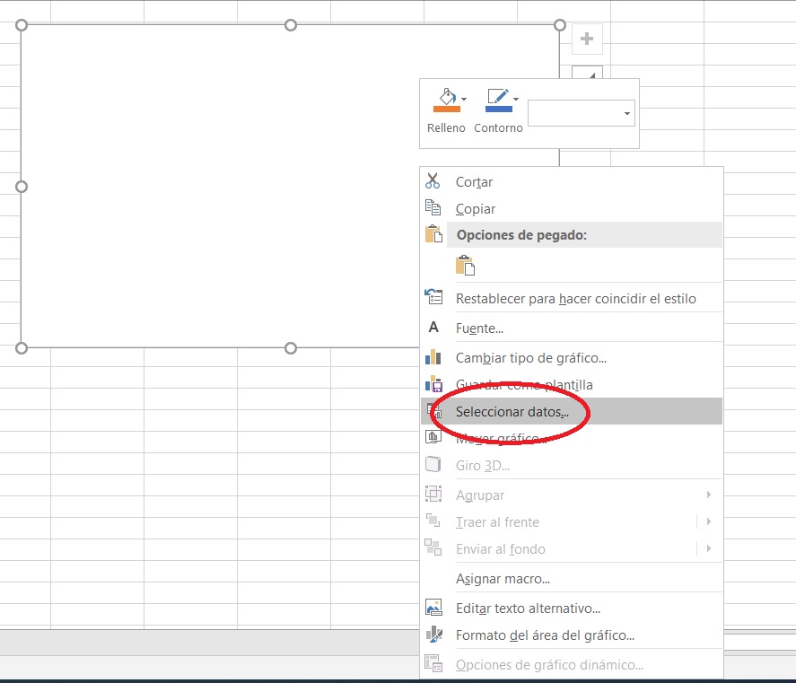 Cómo hacer un cronograma en Excel: seleccionar fuente de datos en Excel