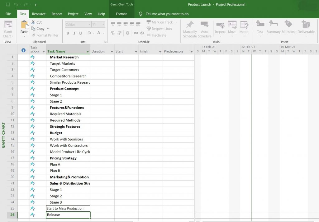 How to Make a Gantt Chart in Microsoft Project