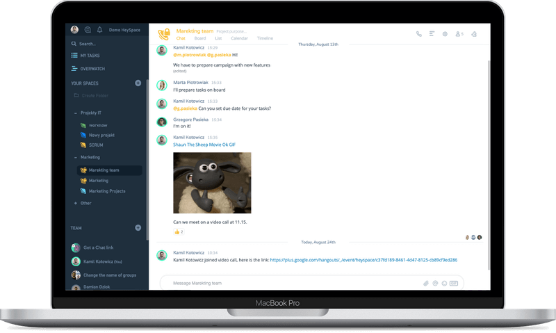 HeySpace online collaboration tool