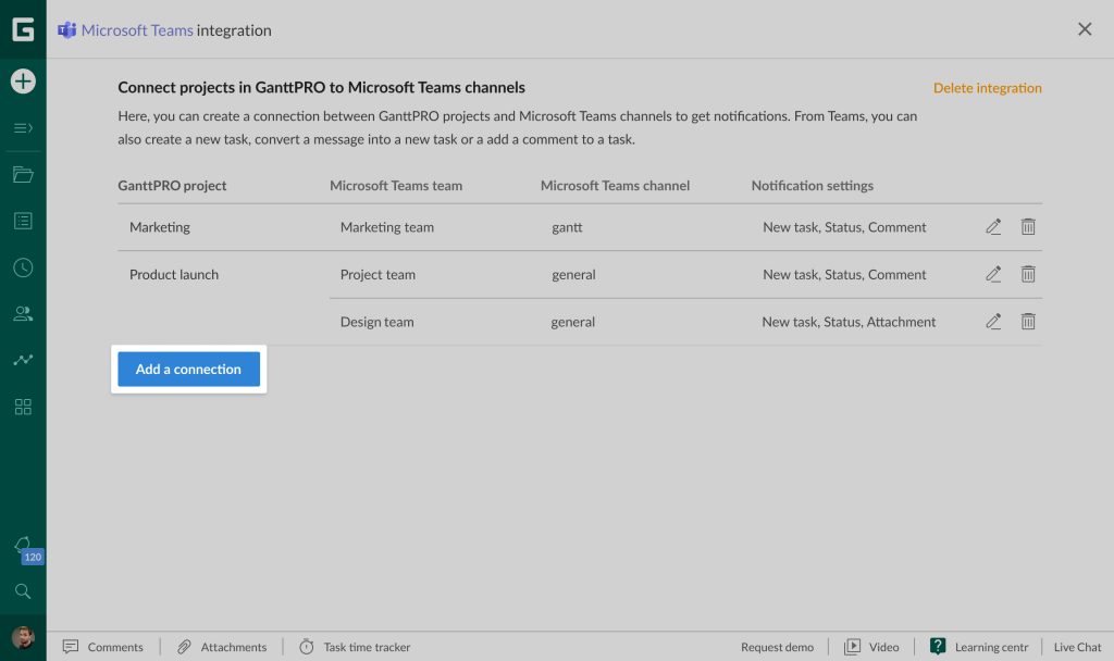 Integration: connecting GanttPRO with MS Teams