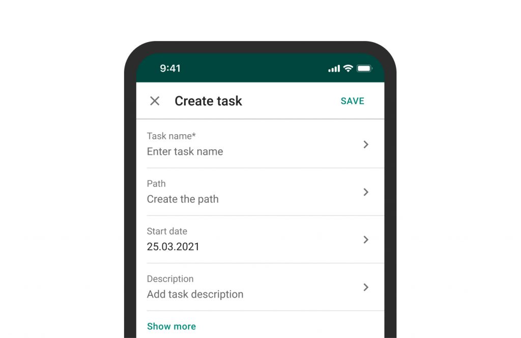 GanttPRO moble app: task creation