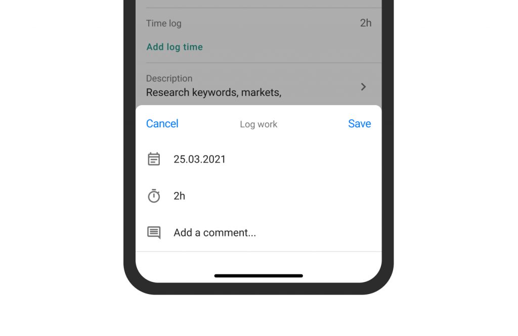 GanttPRO mobile app: time log
