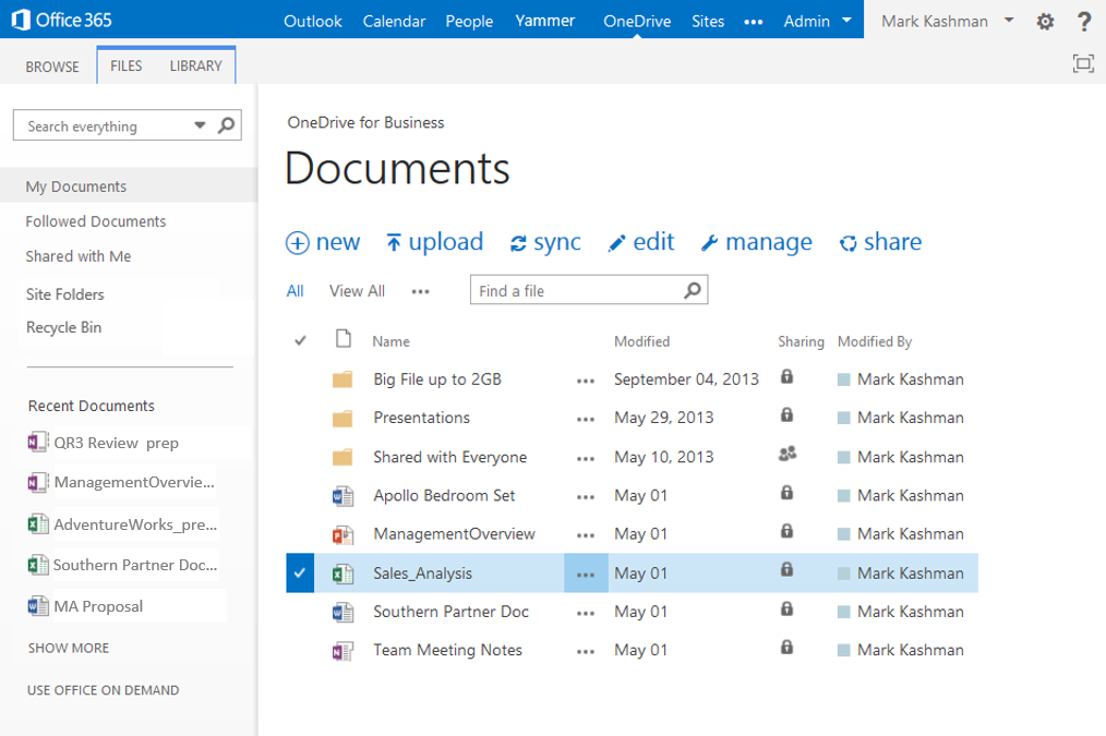 SEO file manager - OneDrive