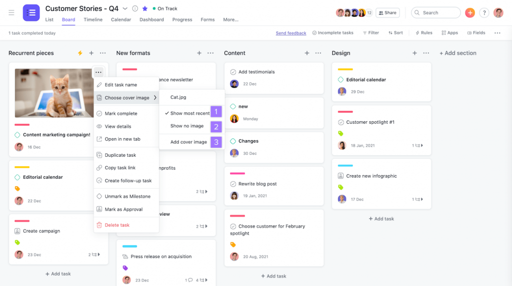 Small business project management softwrae: Asana