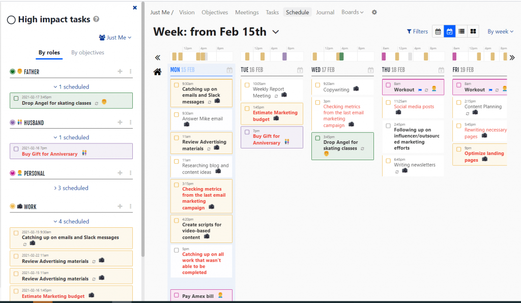 Planning software Weekplan