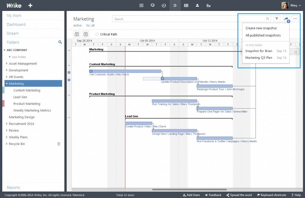 Planning software Wrike