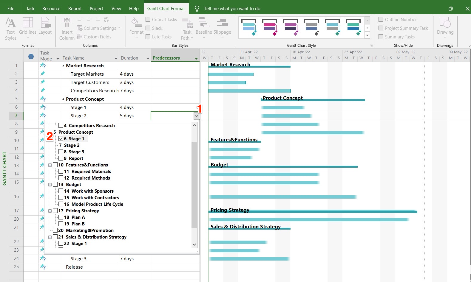 How To Use Microsoft Project Predecessors To Sequence Tasks In A