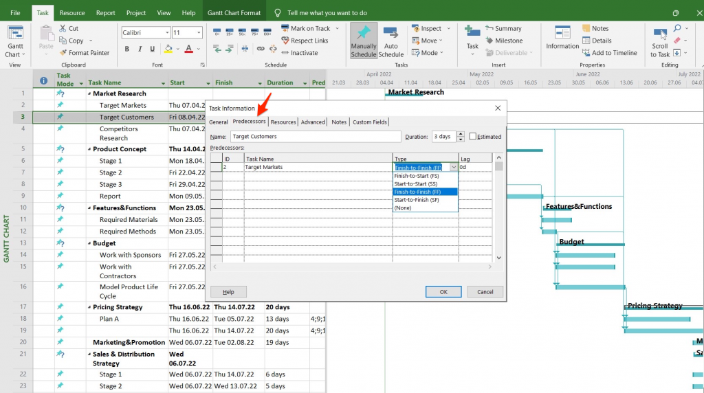 How to Use Microsoft Project Predecessors