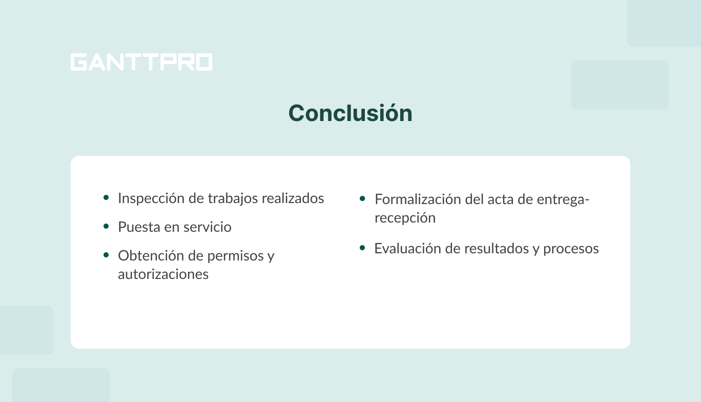 Fases de proyecto de construccion-Conclusion de proyectos de construccion