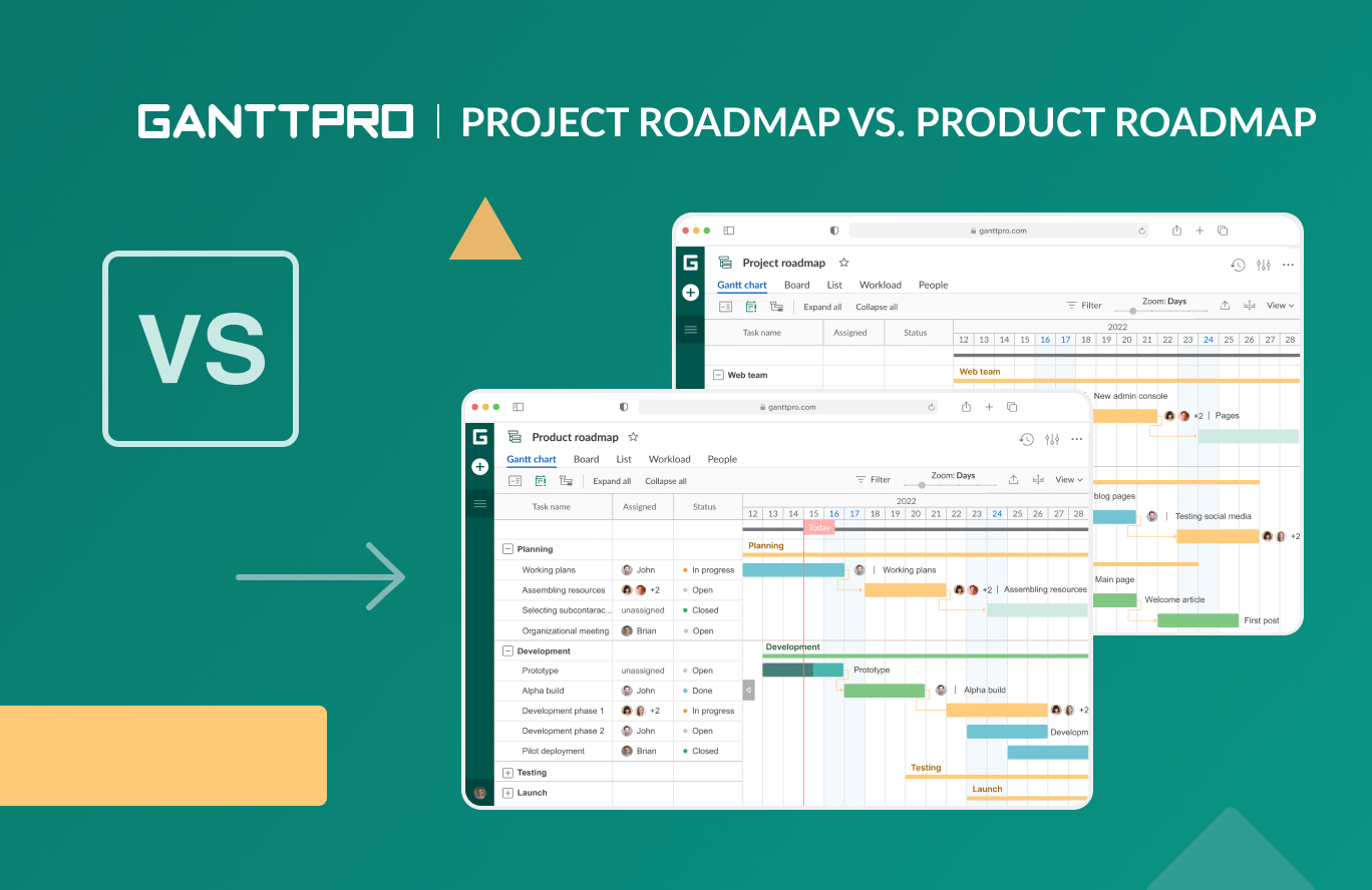 Project roadmaps vs product roadmaps comparison