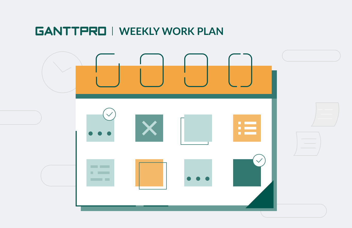 Ideas and tips for creating a weekly work plan