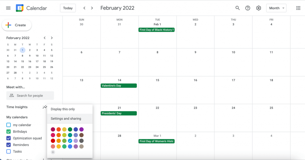 Google calendar planner as one of the best planners for project managers
