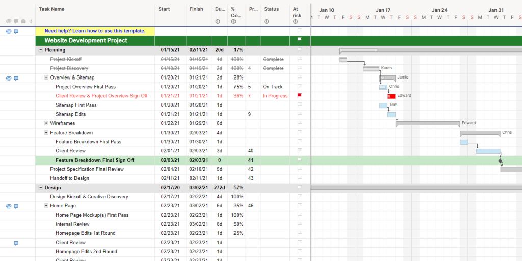 Smartsheet spreadsheet planner as one of the best planners for project managers
