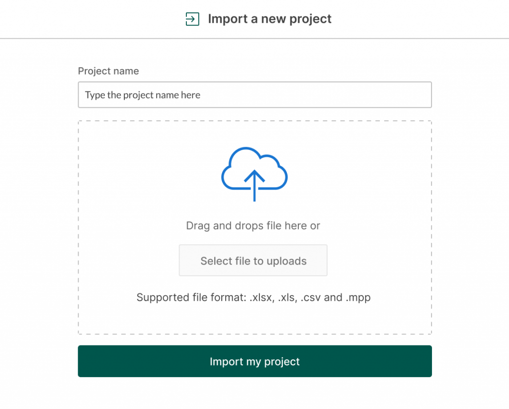 Importing projects from Excel to GanttPRO