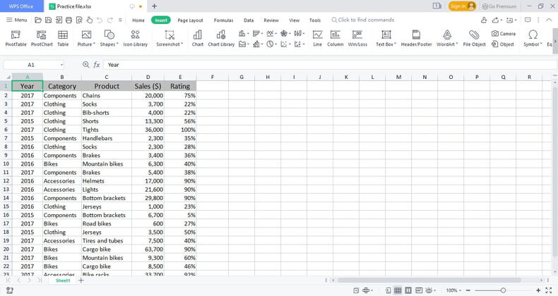 Google Sheets alternatives and competitors: WPS Spreadsheet