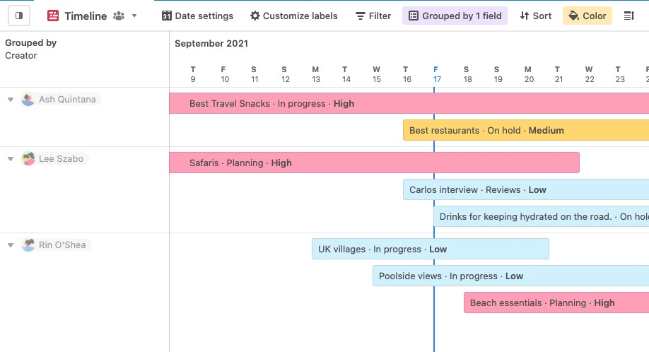 Toggl Plan alternatives: Airtable