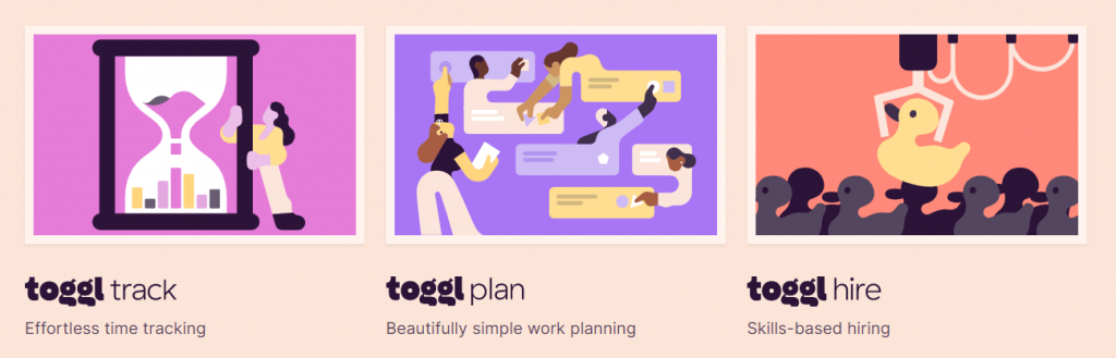 Three Toggl products to track time, plan, and hire