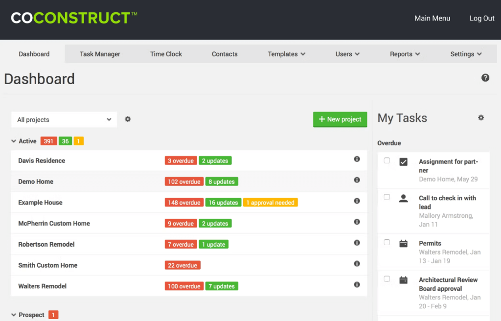 Construction project scheduling software: CoConstruct