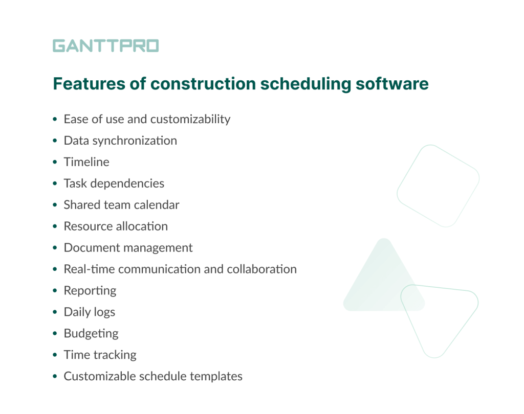 Top features the tools for construction scheduling offer