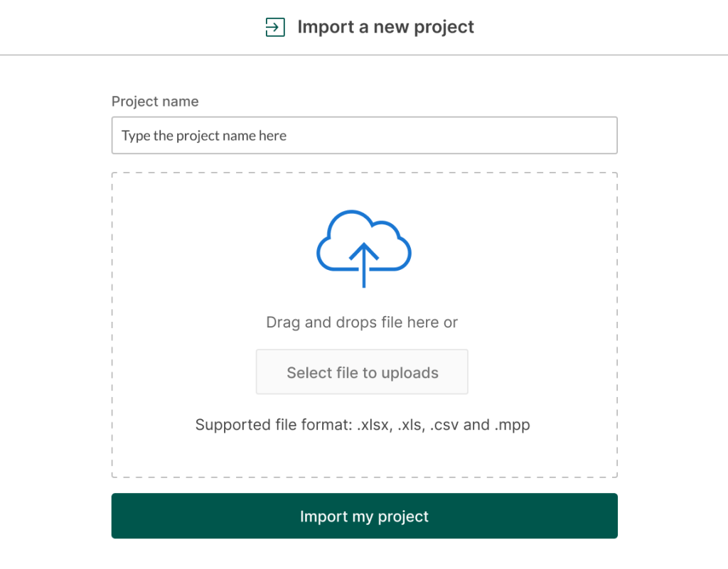 Importing a work breakdown structure from Excel to GanttPRO