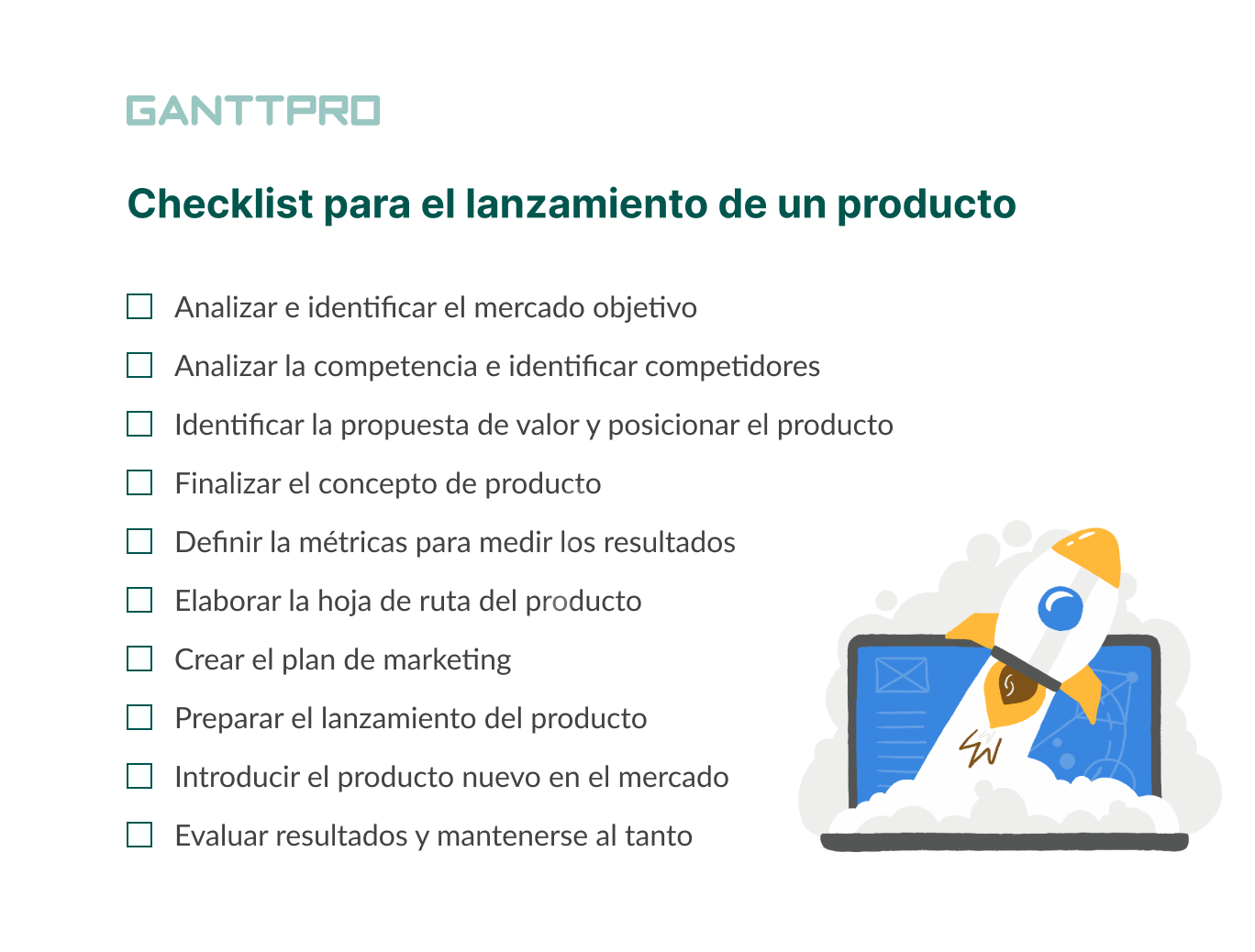 como lanzar un producto al mercado ejemplo checklist