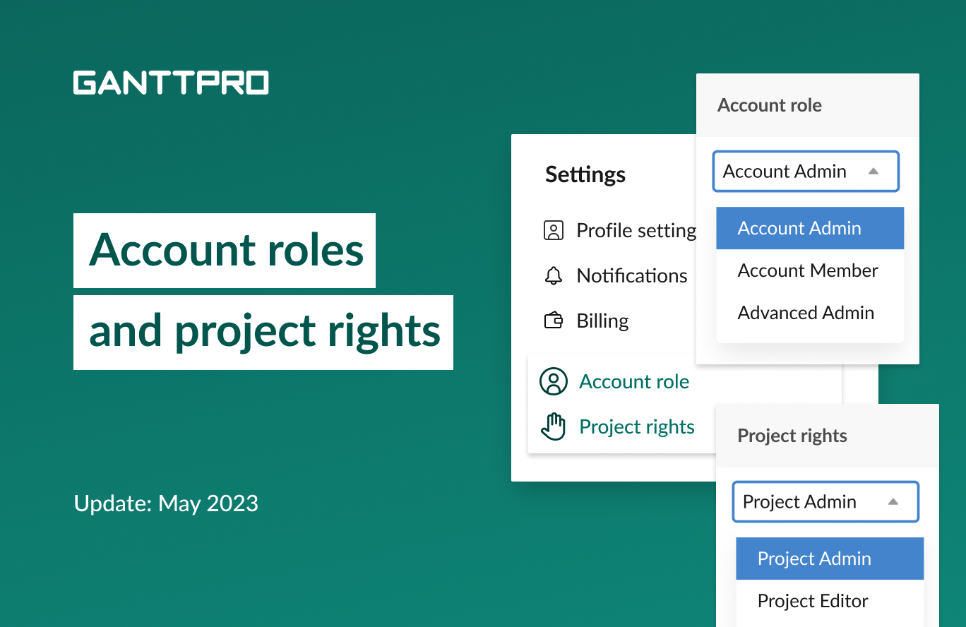 GanttPRO release account roles and project rights