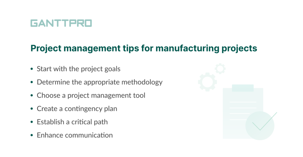 Tips to improve manufacturing project management