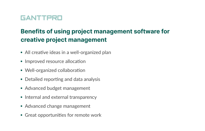 Benefits of creative project management software
