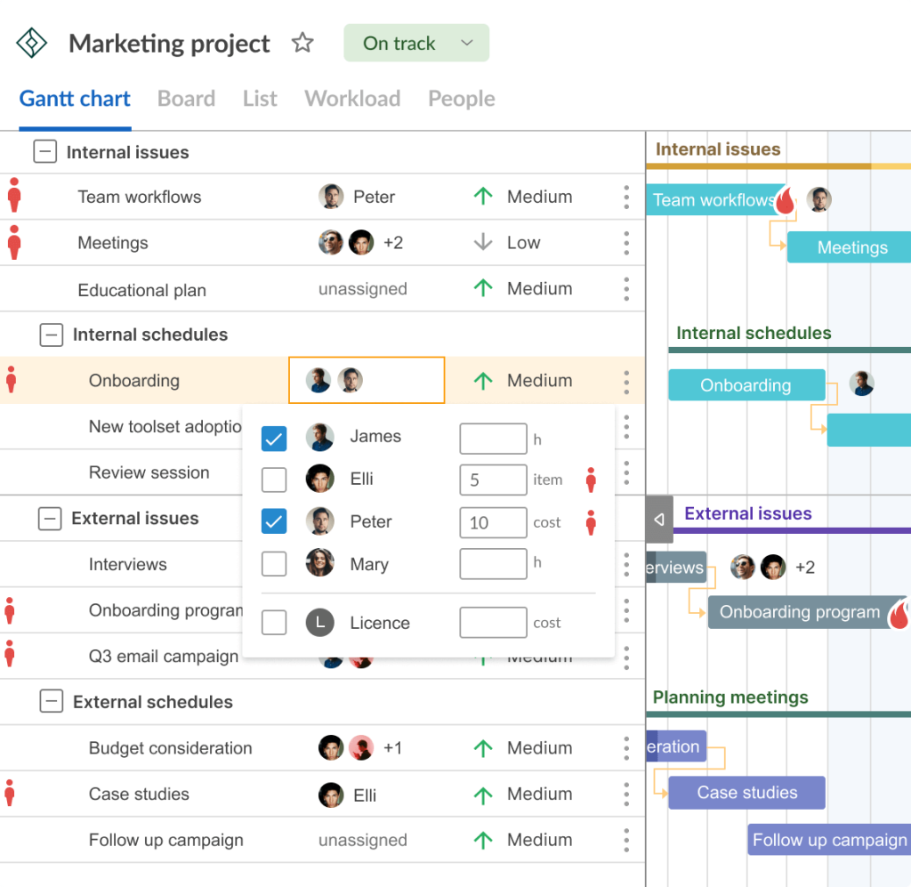 Benefits of GanttPRO creative project management software: task planning
