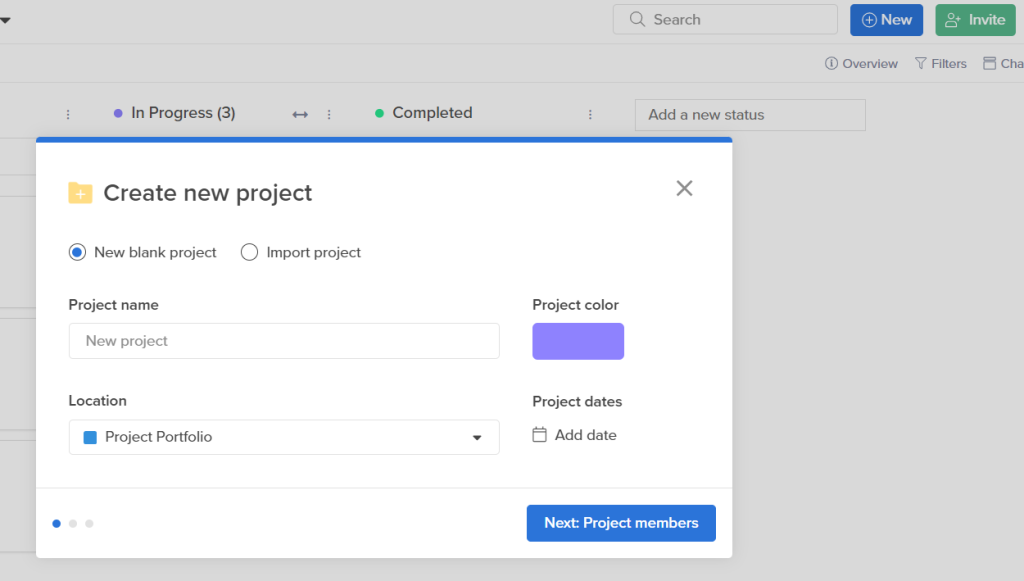 Hive critical path planner: project creation