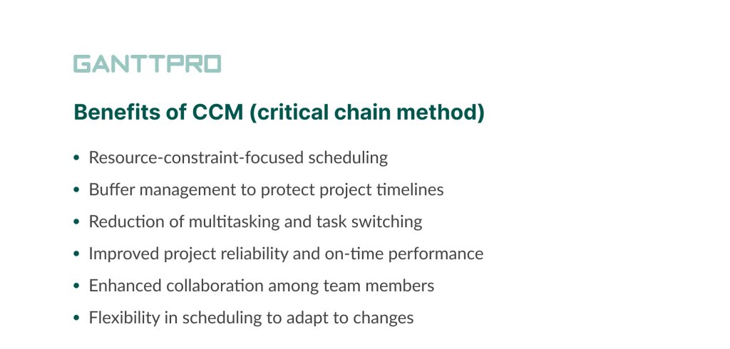 Benefits of the critical chain method