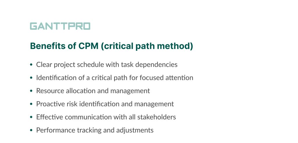 Benefits of the critical path method