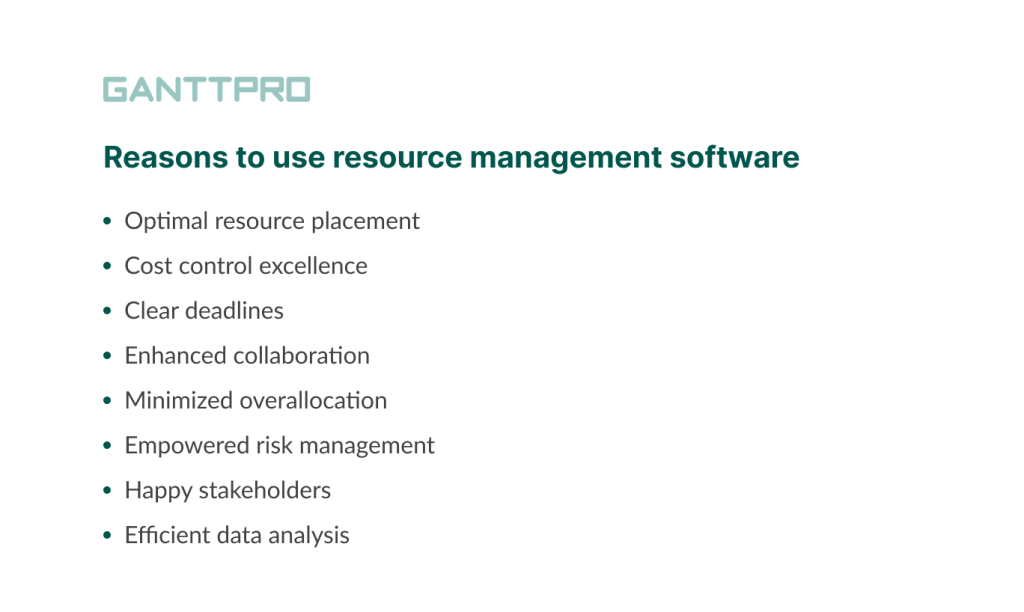 Reasons to use software for resource allocation in project management