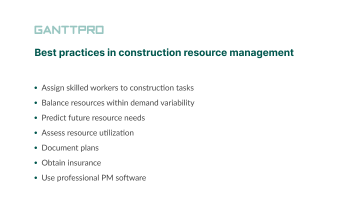 Construction resource management best practices