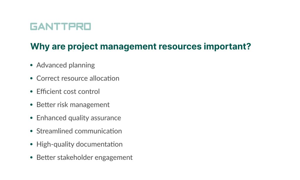 Why project management resources are important