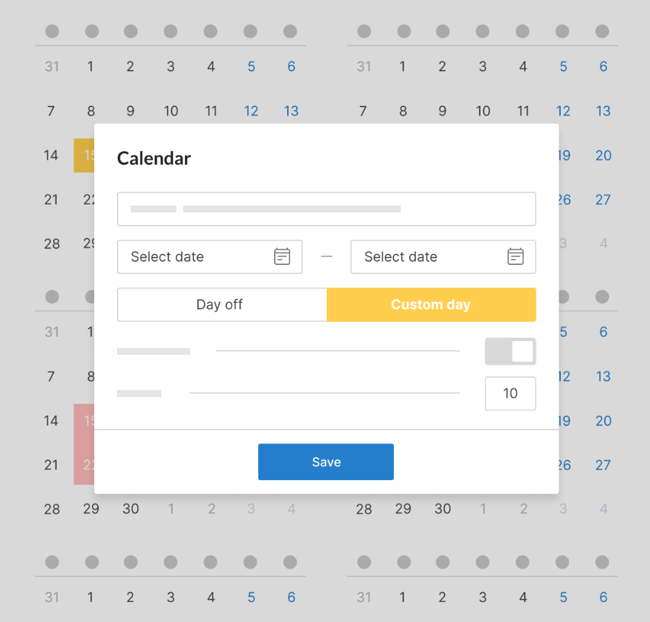 Resource calendar in GanttPRO