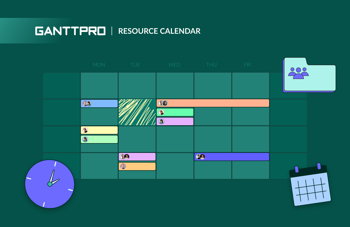 Resource calendar in project management
