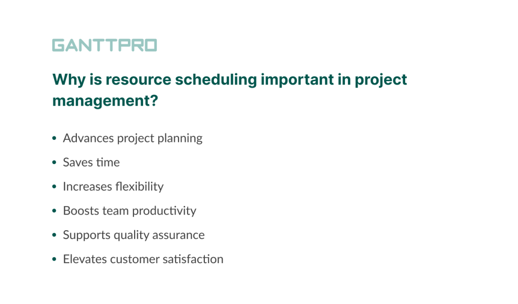 The importance of resource scheduling