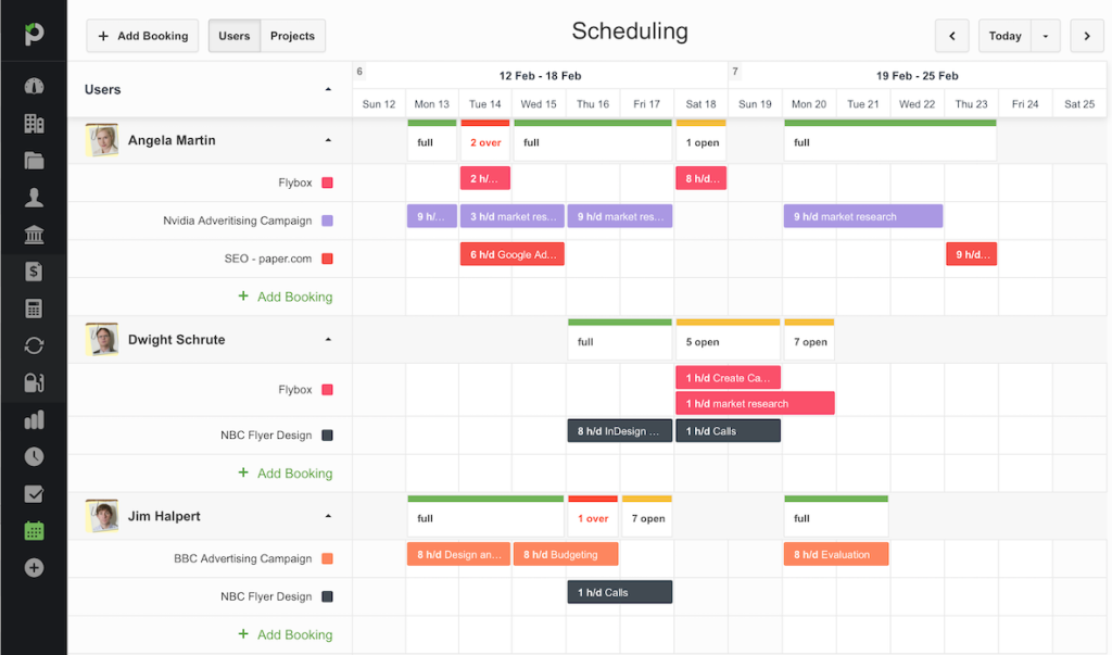 Resource scheduling tools: Paymo